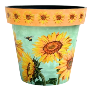 Creekwood - Zest Garden Pot - Watercolour Sunflower